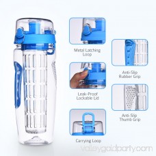 VicTsing 32oz Infuser Water Bottle, Sport Fruit Infuser Water Bottle, Toxin-Free, Shatter-Resistant and Impact-Resistant Tritan Copolyester Made (Blue)